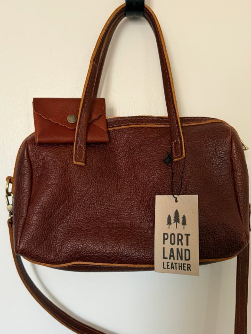 Portland Leather Sloan Doctor Bag in Nutmeg (Large) with Daisy Card Wallet